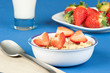 breakfast with flakes and strawberry
