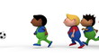 multi-ethnic group of kids running - boys playing soccer multi-ethnic group of kids running - boys playing soccer
