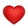 red leather pillow as heart vector illustration isolated on