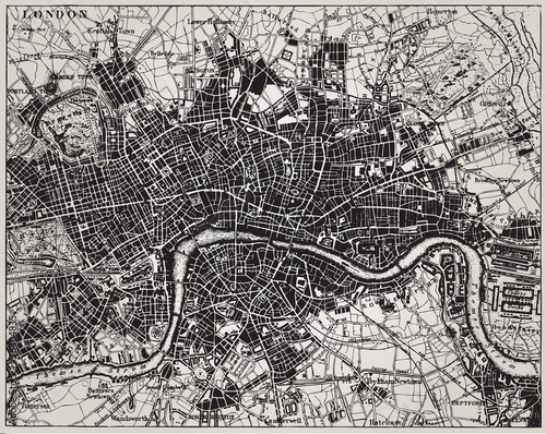Vector: Historical map of London, England. Historical map of London, England.