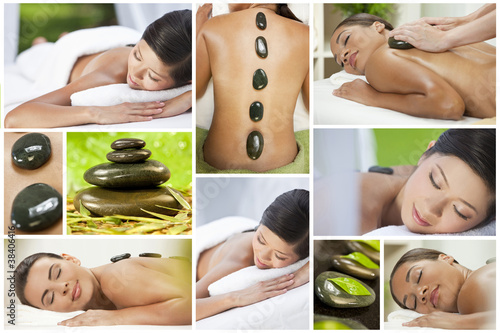 Photo: Montage of Luxury Ethnic Female Spa Lifestyle Montage of Luxury Ethnic Female Spa Lifestyle