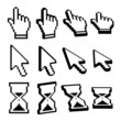 Vector: Symbole, Software, Icon, Hand, Pfeil, Sanduhr, Uhr, Zeiger, Tool Symbole, Software, Icon, Hand, Pfeil, Sanduhr, Uhr, Zeiger, Tool