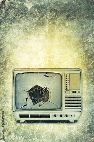 Photo: broken television print broken television print