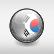 Vector illustration of South Korea map a in the globe