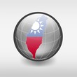 Map of Taiwan in the globe