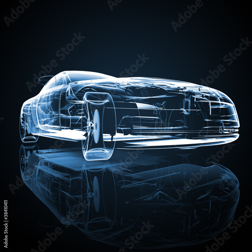 Illustration: Auto Konstruktionszeichnung Auto Konstruktionszeichnung