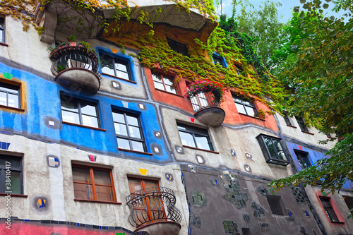 Photo: Hundertwasser House in Vienna, Austria. Hundertwasser House in Vienna, Austria.