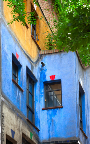 Photo: Hundertwasser House in Vienna, Austria. Hundertwasser House in Vienna, Austria.