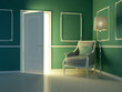 Classic green interior,  luxury apartment