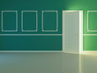 Empty new classic room with opened door.