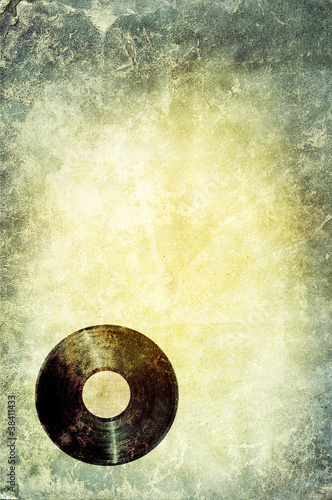 Photo: grunge record background grunge record background