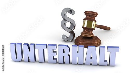 Illustration: Unterhalt - Paragraph - Richterhammer Unterhalt - Paragraph - Richterhammer
