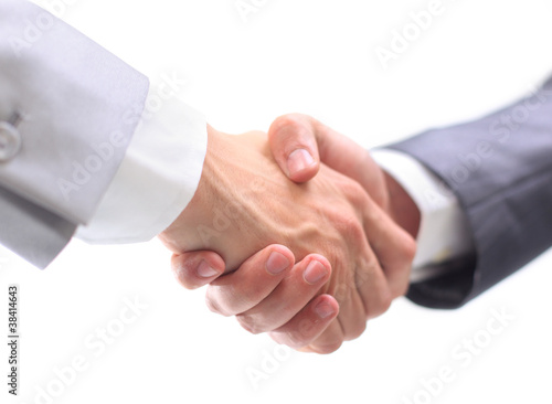 Photo: handshake isolated on white background handshake isolated on white background