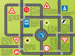 Info graphic with roads and stylish signs Info graphic with roads and stylish signs