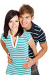 Young happy couple love smiling