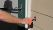 Video: Man Ringing Front Door Bell of a Home on a Sunny Summer Day Man Ringing Front Door Bell of a Home on a Sunny Summer Day