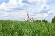 family with children in summer day outdoors