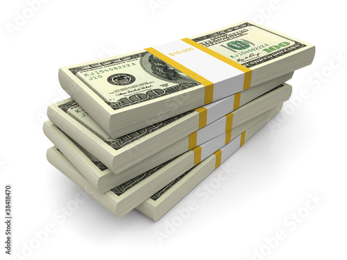 Illustration: Dollar bills stacks Dollar bills stacks