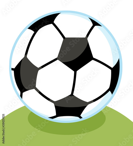 Vektor: Soccer Ball In Grass Soccer Ball In Grass