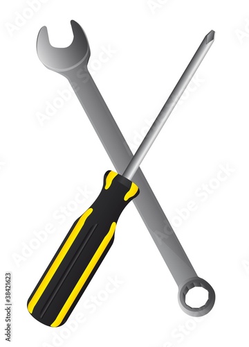 Vector: Screwdriver and Wrench Screwdriver and Wrench