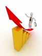 3d man running up on the red arrow