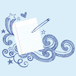Pencil and Paper Writing Note School Doodle Page