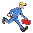 Electrician Mechanic With Screwdriver Toolbox Electrician Mechanic With Screwdriver Toolbox