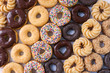 lots of donuts in rows