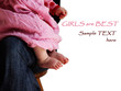 little girl in pink dress sitting on her mother's hands