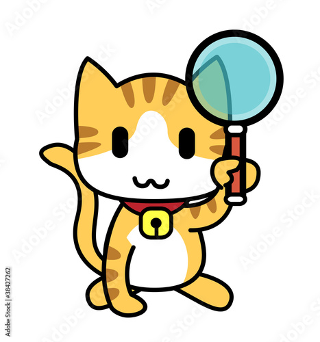 Illustration: Cat-Magnifying glass Cat-Magnifying glass