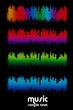 Vector: colored music spectrum set colored music spectrum set