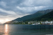 Sunset overlooking the lake, near Queenstown