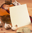 blank sheet for cooking recipes and spices