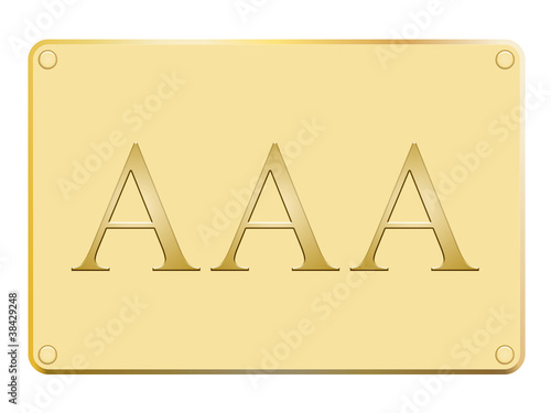 Illustration: Plaque en or avec triple A Plaque en or avec triple A