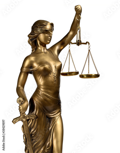 Foto: Lady of Justice on white background Lady of Justice on white background