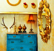 Photo: baroque grunge vintage house with blue drawer baroque grunge vintage house with blue drawer