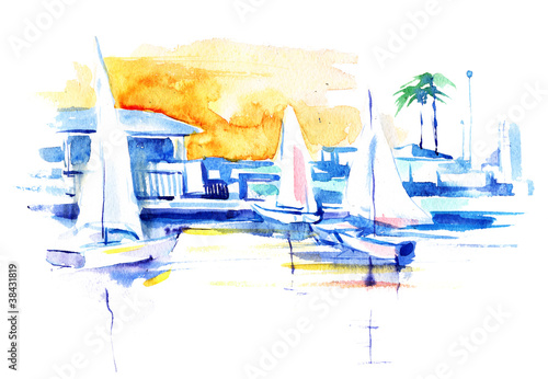 Illustration: sailing ships sailing ships