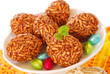 toffee and puffed rice eggs