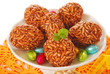 toffee and puffed rice eggs