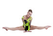 Young professional gymnast doing a splits isolated