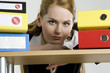 businesswoman with folders