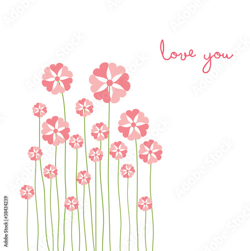 Vector: love card with flower love card with flower