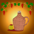 Old wine bottled and  traditional preserved