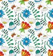 Multi Colored flowers on a white background