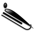 Luge. winter sports icons.
