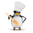 3d Penguin chef offers you a taste