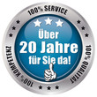 Vektor: Über 20 Jahre für Sie da! - Button Über 20 Jahre für Sie da! - Button