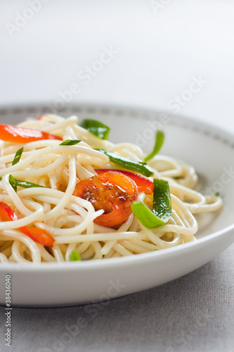 Photo: Spaghetti sautéed with vegetables Spaghetti sautéed with vegetables