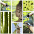 Collage Bouddha zen fontaine bambou