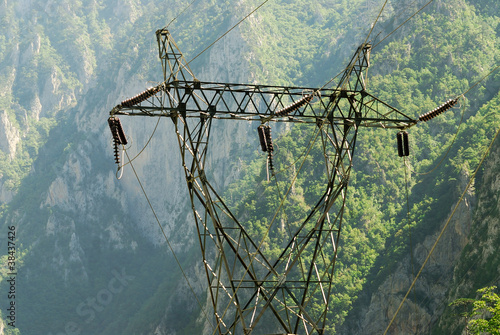 Photo: Power transmission line in the wild Power transmission line in the wild